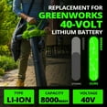 thumbnail image 3 of 40V 6.0Ah 29462 Li-ion Replacement for Greenworks 40V Battery Compatible with Greenworks 40V Cordless Power Tools, 3 of 11