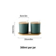 thumbnail image 3 of European Style Sugar Bowl With Lid, Ceramic Sugar Pot, Non-slip Coffee Accessories, Solid Color Sugar Pourer, Kitchen Storage-Green 2 Set-300ml, 3 of 9