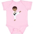 thumbnail image 3 of Inktastic African American Boy, Karate Pose, Black Belt Boys Baby Bodysuit, 3 of 5
