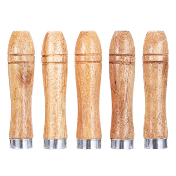 5 Pcs/Set Woodworking File Handle Practical Metal Ferrules Wooden File
