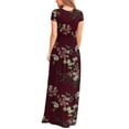 thumbnail image 2 of Mengpipi Women Maxi Dresses Short Sleeve Long Loose with Pockets S-2XL, 2 of 6