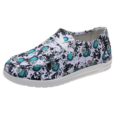 

Gecorid Casual shoes Women Loafers Comfortable Floral Print Casual Walking Flat Shoes