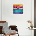thumbnail image 2 of Square Wall Clock,Rainbow-Colored Wooden Wall,Silent Non-Ticking Wall Clock Decor for Home Office Kitchen Living Room Bedroom(10inch), 2 of 4