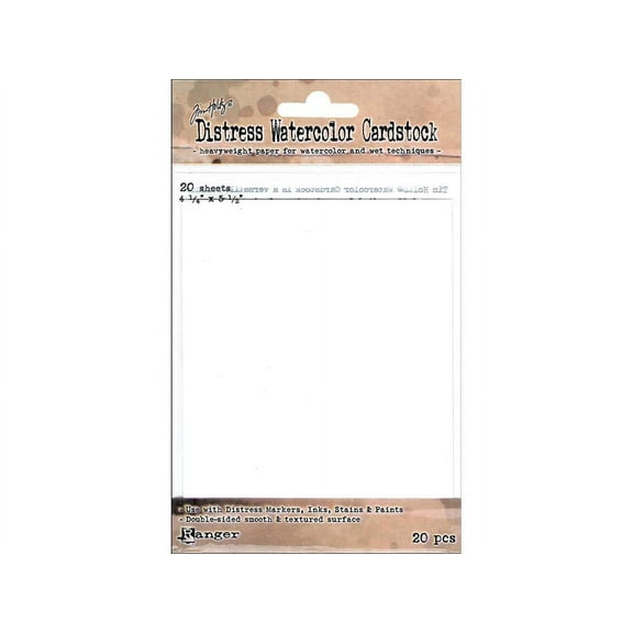 Tim Holtz Watercolor Cardstock - 4.25 x 5.5 - 118lb - 20 Pieces