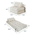 thumbnail image 5 of BYBYME Folding Sofa Bed,Convertible Floor Couch for Adult with Pillow with High Density Foam Filling,Comfort Floor Sofa Portable Sleeper Chair for Bedroom Living Room,Beige,Single, 5 of 11