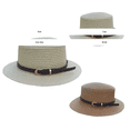 thumbnail image 3 of HuangHuanChen Sun Hat for Women Summer Wide Brim Woven Hat Fashion Beach Versatile Panama Hat Fedora Breathable Classic Straw Sun hats One Size, 3 of 3