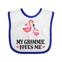 Inktastic Grammie Loves Me Girl Flamingo Girls Baby Bib