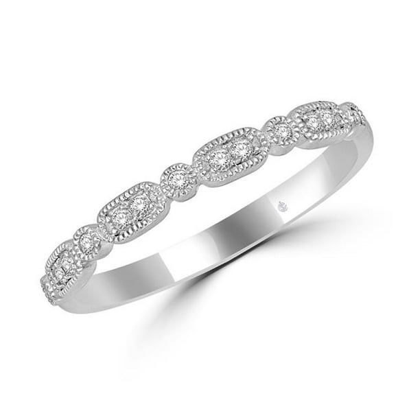 Towers Stackable VP006-WG 14K 0.10 Carat Diamant Bande Empilable