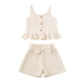 thumbnail image 3 of Shachafan Girls Summer Outfit Soft Tank Top With Bow Shorts Toddler Two Piece Cool Comfortable Casual Playwear Girls Two Piece Set, 3 of 9