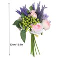 thumbnail image 2 of Baya Realista Simulación Ramo Tela Flor artificial DIY Decoración de interiores, Rosa Yuarrent HA7359-01B, 2 of 6