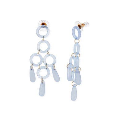 Scoop Women’s 14K Gold Flash-Plated Blue Resin Chandelier Earrings