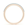 thumbnail image 2 of ANGARA Natural Prong Set Half Eternity Round Aquamarine Wedding Ring in 14K Rose Gold for Women (Size-1.5mm) | March Birthstone, Anniversary, Jewelry Gift for Women | Natural Aquamarine Ring, 2 of 9