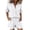 White, variant on QIYAGBSA 2 Piece Sets for Women Collared Button Front Short Sleeve Top and Shorts with Rolled Cuffs Pockets Relaxed Fit Summer Vacation Outfit (Navy 2XL)