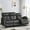 Black, variant on Recliner Sofa, Power Reclining Sofa with Heat and Massage, 3 Seater Power Recliner Couch with USB Ports, Cup Holders, Side Pockets, Plush Fabric Wall Hugger Sofa Recliners for Living Room
