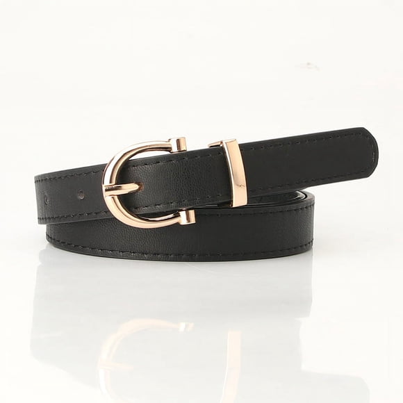 Firefly Hope Cinturón de piel sintética para mujer, para vestir y jeans, con hebilla dorada, para niñas y mujeres (negro)