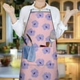 thumbnail image 6 of Pioneer Flower Floral Print Pattern Apron-Garden Aprons for Women with Pockets-Cotton Linen Waterproof Kitchen Cooking Gardening Aprons Adjustable for Kitchen,Cooking,BBQ and Salon 33x27 Inch, 6 of 7