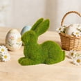 thumbnail image 6 of Yhmxh Easter Bunny Decorations, Resin Moss Bunny Figurines Green Faux Flocked Rabbit for Easter Decor Small Decorative Rabbit Statues for Easter Party Favors Gifts, Spring Tabletop Centerpiece, 6 of 7