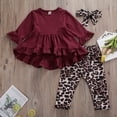 thumbnail image 4 of Boutique Kids Baby Girls Leopard Clothes Top T-shirt Dress Legging Pants Outfits, 4 of 5