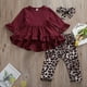 3-Piece Baby Girl Leopard Outfit Set - Black Jumpsuit With Leopard Pants & Headband 0-24 Months