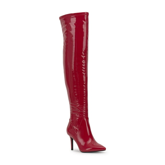 JESSICA SIMPSON Womens Red Cushioned Abrine Pointed Toe Stiletto Zip-Up Dress Boots 5 M
