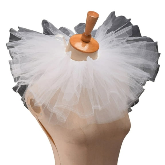 Women Vintage Mesh Neck Ruff Detachable Tulle False Collar Costume