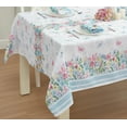 thumbnail image 4 of Newbridge Blue Nottingham Flower Garden 60 x 120 inch Rectangle Fabric Tablecloth, 4 of 9
