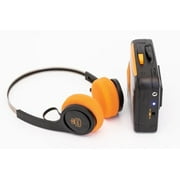 Bluetooth Wireless Cassette Tape Recorder with Headphones, Black and Orange