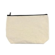 FIREFLY IMPORTS Canvas Zipper Pouch, White, 10-Inch