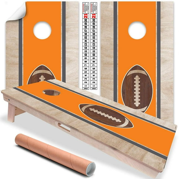 Cornhole Board Wrap and Decal for Boards Set of 2 Skins Professional Vinyl Covers Stickers-Orange and White Knoxville, Tennessee Football Tailgating Cornhole Wrap Sticker Cornhole Skins Cornhole Wraps