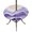 Violet, variant on Pink Waves Coastal Round Outdoor Tablecloth with Umbrella Hole Zipper, Pink Ombre Summer Beach Oceans Elastic Fitted Table Cover, Waterproof Table Cloth for Patio Picnic Party Fits 36"-44"