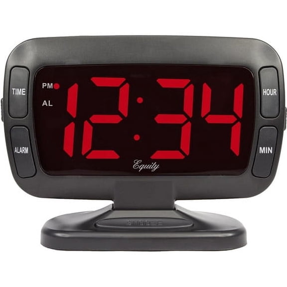 Equity 1.8" Large Digital Tilt Alarm Clock, Black, 30016