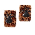 thumbnail image 2 of Claire's Classic Faux Fur Cat Dress Up Set with Leopard Tail, Wrist Cuffs and Headband, Black Glitter, 4-Pieces, 2 of 4