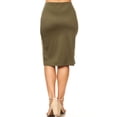 thumbnail image 3 of Women's Plus Size High Waist Casual Lightweight Solid Pencil Midi Skirt, 3 of 4