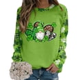 thumbnail image 4 of ASFGIMUJ Blouse For Women Suitable St Pa Day T Shirts Crewneck Green Sweatshirt Raglan Sleeve Shirt Pullover Tops Loose Fashion Dressy Tops,Size M, 4 of 5