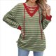 thumbnail image 1 of Sudadera Holgada Informal de Larga con Cuello Redondo y Bloques de Color para Mujer Verde Caqui XL, 1 of 9