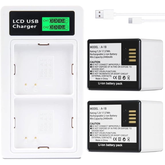 2 Pack Rechargeable Batteries Compatible with Arlo Pro Arlo Pro 2 VMA4400, and Dual LCD Charger for Arlo Pro/ Pro 2/ Security Light Batteries