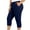 Navy, variant on Maean Women's Plus Size Capri Pants Straight Leg Jogger Elastic Waist Cropped Pant Casual Capris with Pockets