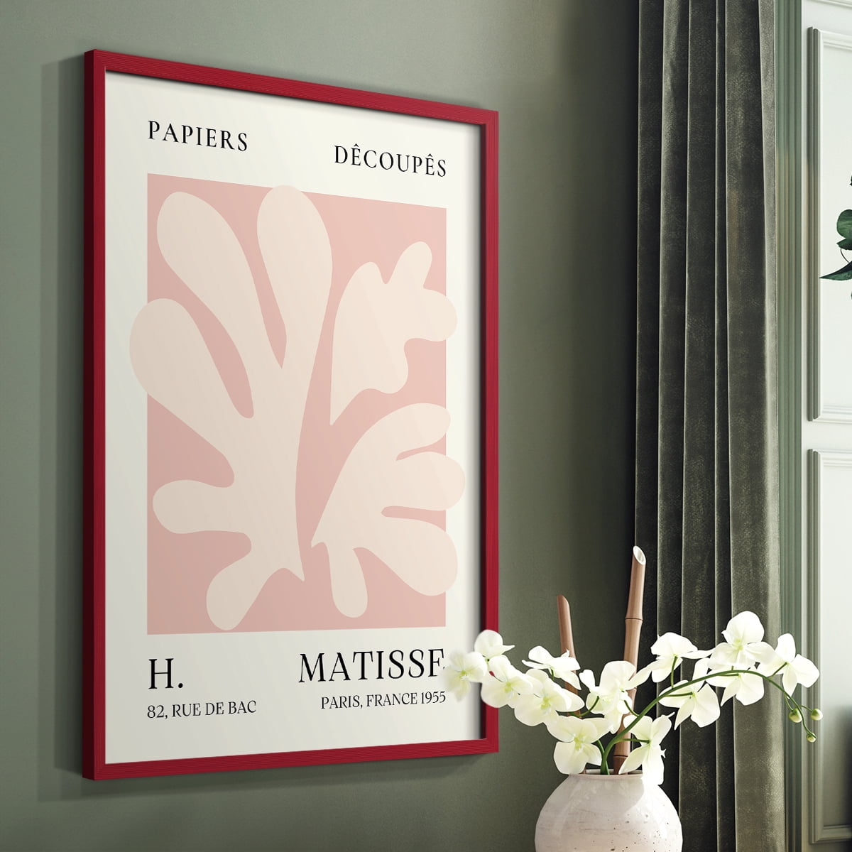Matisse CLIII Framed Print in Red Solid Wood 8 x 10 Framed Print