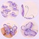thumbnail image 3 of Auear Paquete De 50 Mariposas Con Purpurina De Alambre De Malla Transparente Con Gema Para Decoración Del Hogar Y Bodas, Decoraciones De Pared Para Fiestas (Púrpura), 3 of 5