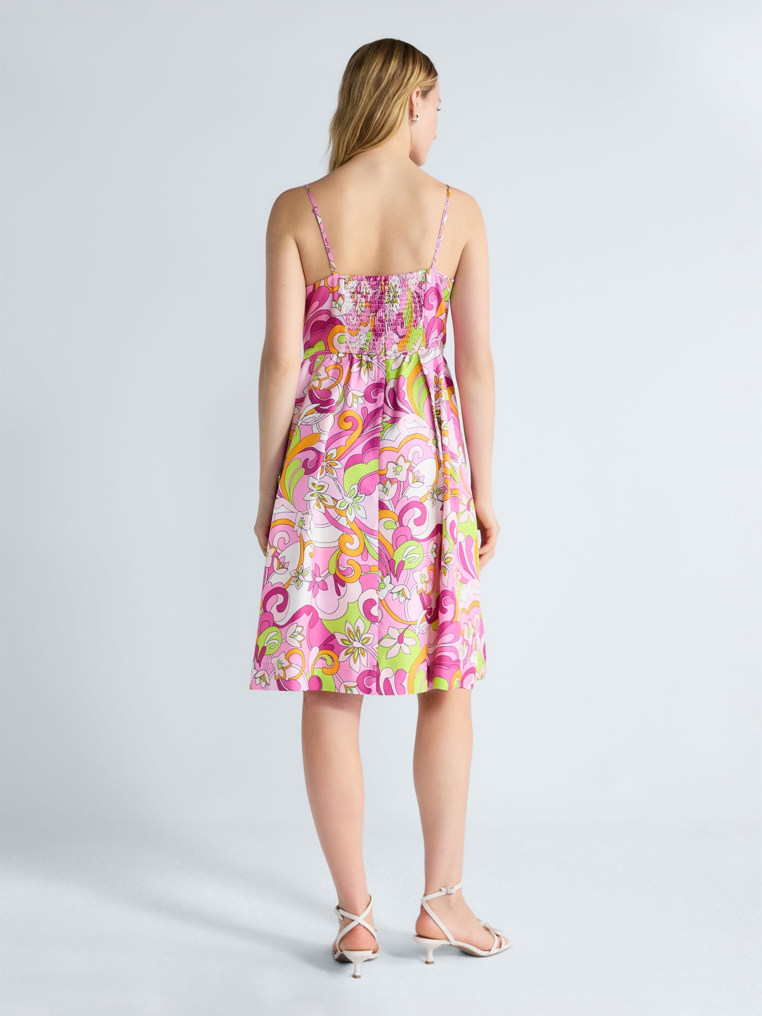Free Assembly Women's and Women's Plus Sleeveless Printed Silk Dress, Sizes XS-4X