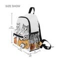 thumbnail image 3 of FORMRS Kids School Backpack with Front Zippered Pocket 12" Student Travel Daypack, Gray Cute Cat, 3 of 6