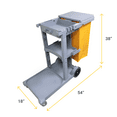thumbnail image 5 of Janilink Janitorial Cart with Cover and PVC Bag, Commercial, Cleaning Cart on Wheels, 3-Shelf, Grey, 5 of 7