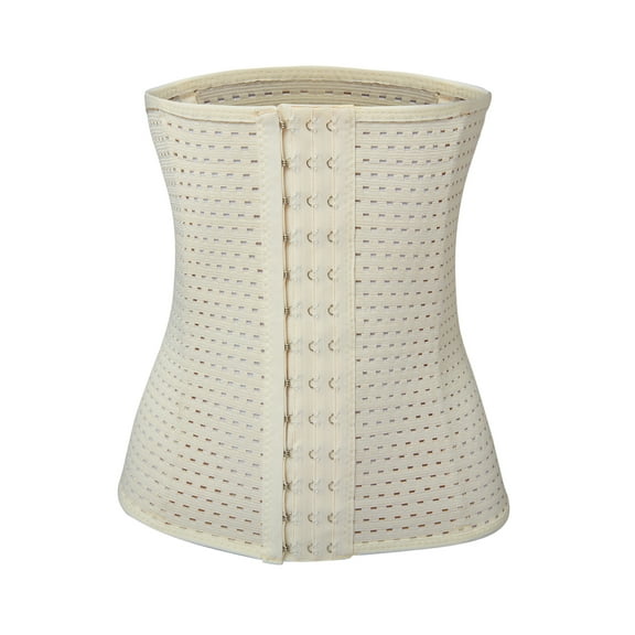 FANNYC Women's Tummy Control Body Shaper Waist Trainer Hourglass Corsets Cincher Girdle Trimmer Sport Workout Shapewear Underbust ,Black/Apricot