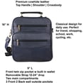 thumbnail image 3 of Cowhide Leather Men's Messenger Crossbody w Top Handle & Removable CB Strap, 3 of 9