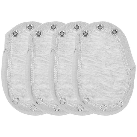 Beaupretty 4pcs Bodysuit Snap Crotch Extender Grey Cotton Double Layered Warmth Daily Wear