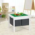 thumbnail image 3 of Gymax 2-in-1 Kids Double-sided Activity Building Block Table w/ Storage Drawers White, 3 of 10