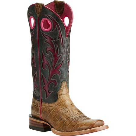 nrs footwear womens  chute out antique tan croc print cowgirl (Best Cowgirl Boot Brands)