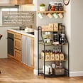 thumbnail image 5 of Microwave Stand with Storage 4-Tier, Bakers Racks for Kitchens, Coffee Bar Microwave Cart with Storage, Metal Bakers Rack with Storage, Coffee Cart with 5 S-Hooks, 5 of 9