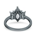 thumbnail image 3 of Black Tone, Simulated Cubic Zirconia Size-8 Marquise Art Deco Emerald Cut Wedding Bridal Ring 925 Sterling Silver, 3 of 7