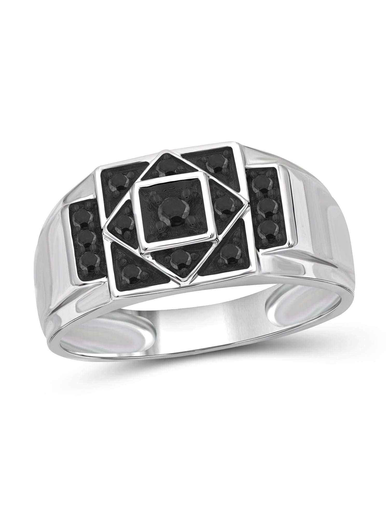 JewelersClub - 1/4 Carat T.W. Black Diamond Sterling Silver Men's Ring ...